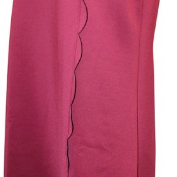 Ted Baker Trendy Scallop Overlay Dress in Maroon - Size 4 US 10 - Picture 5 of 9